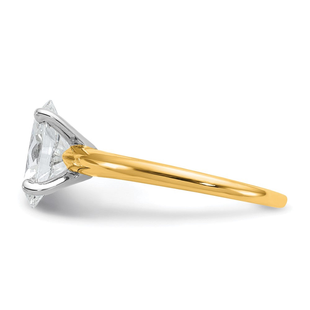 14k Two-Tone 2 carat Lab Grown Diamond VS+ F+ Oval Complete Solitaire Engagement Ring
