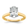 14k Two-Tone 2 carat Certified Lab Grown Diamond VS/SI+ G+ Oval Complete Solitaire Engagement Ring