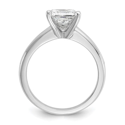14k White Gold 2 carat Certified Lab Grown Diamond VS/SI+ G+ Princess Complete Solitaire Engagement Ring