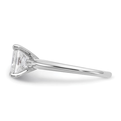 14k White Gold 2 carat Certified Lab Grown Diamond VS/SI+ G+ Princess Complete Solitaire Engagement Ring