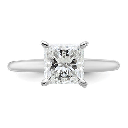 14k White Gold 2 carat Certified Lab Grown Diamond VS/SI+ G+ Princess Complete Solitaire Engagement Ring