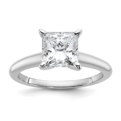 14k White Gold 2 carat Certified Lab Grown Diamond VS/SI+ G+ Princess Complete Solitaire Engagement Ring