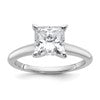 14k White Gold 2 carat Certified Lab Grown Diamond VS+ F+ Princess Complete Solitaire Engagement Ring