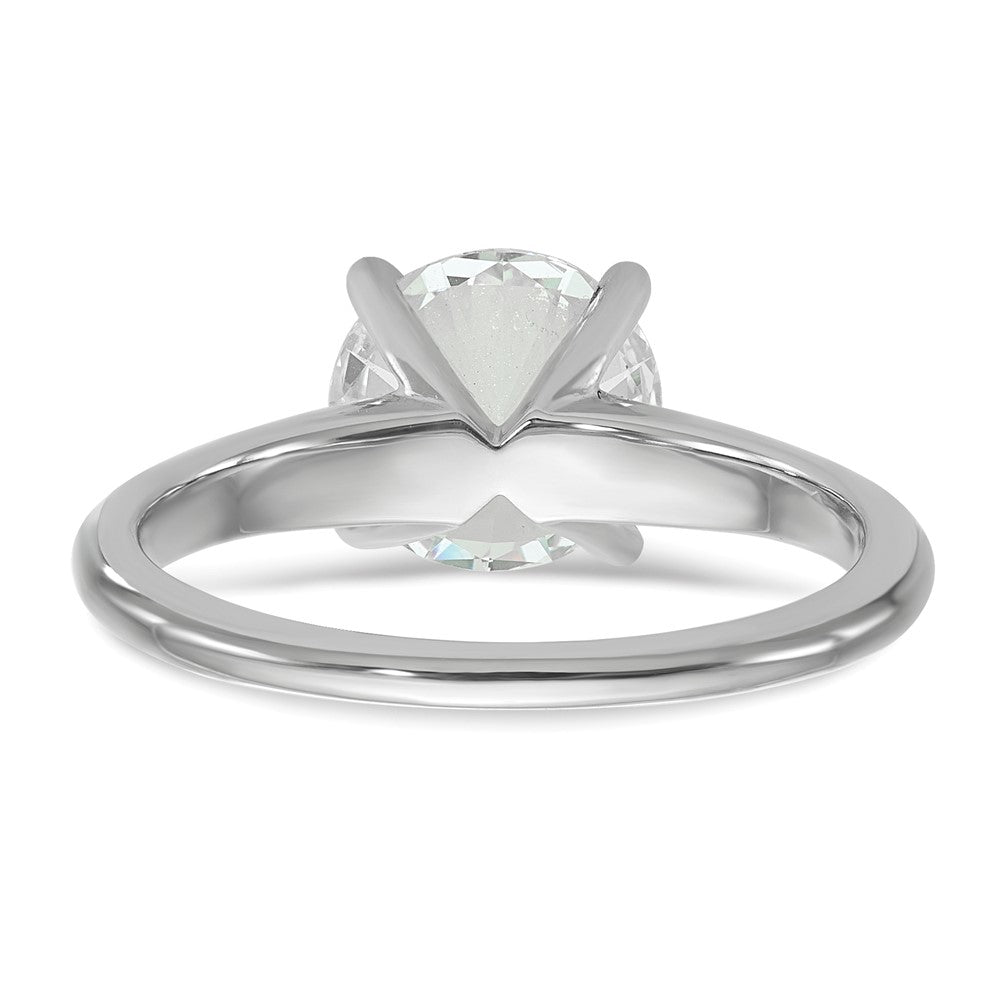 14k White Gold 2 carat Lab Grown Diamond VS+ F+ Round Complete Solitaire Engagement Ring