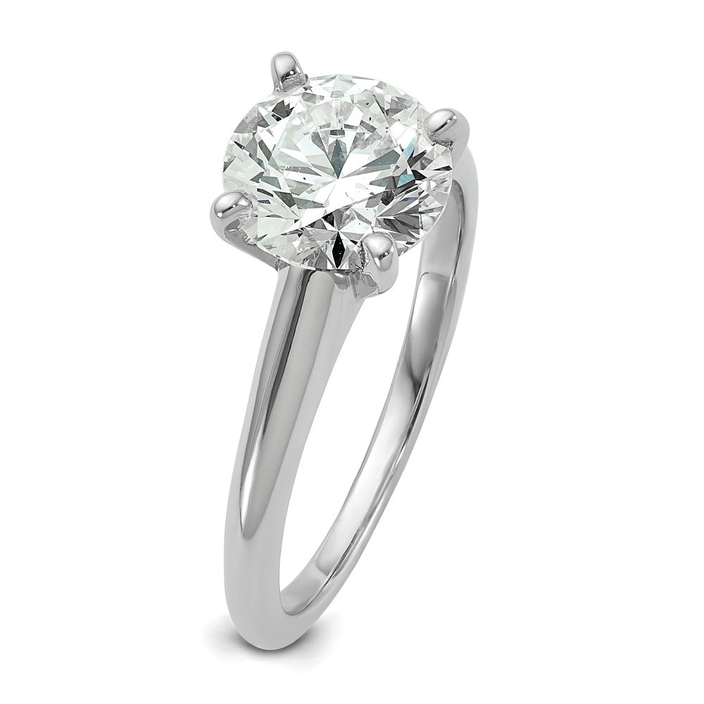14k White Gold 2 carat Lab Grown Diamond VS+ F+ Round Complete Solitaire Engagement Ring