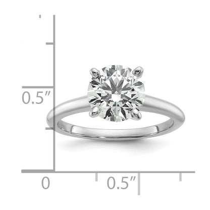 14k White Gold 2 carat Lab Grown Diamond VS+ F+ Round Complete Solitaire Engagement Ring