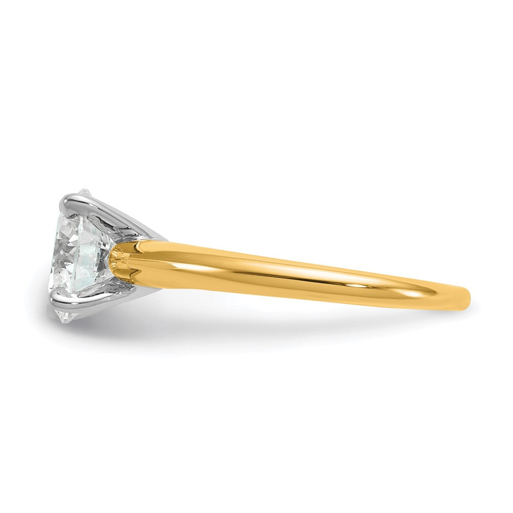 14k Two-Tone 2 carat Certified Lab Grown Diamond VS+ F+ Round Complete Solitaire Engagement Ring