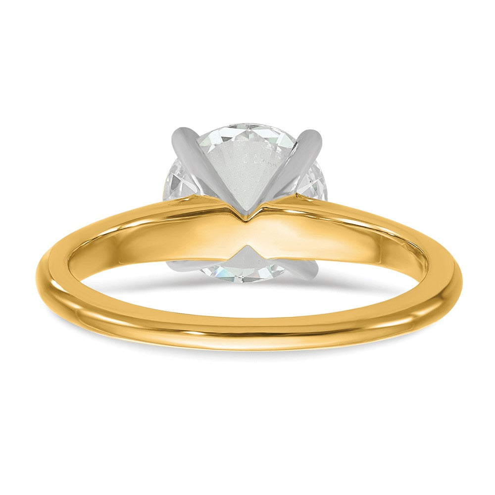 14k Two-Tone 2 carat Certified Lab Grown Diamond VS/SI+ G+ Round Complete Solitaire Engagement Ring