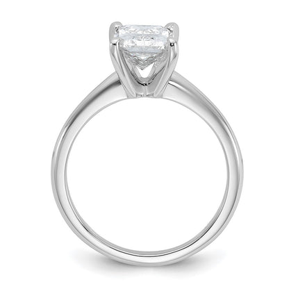 14k White Gold 2 carat Certified Lab Grown Diamond VS/SI+ G+ Radiant Solitaire Complete Engagement Ring