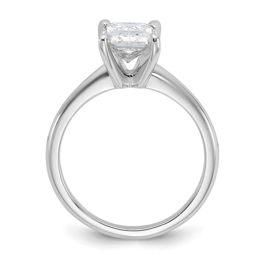 14k White Gold 2 carat Certified Lab Grown Diamond VS/SI+ G+ Radiant Solitaire Complete Engagement Ring