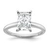 14k White Gold 2 carat Lab Grown Diamond VS/SI+ G+ Radiant Solitaire Complete Engagement Ring