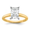 14k Two-tone 2 carat Lab Grown Diamond VS+ F+ Radiant Solitaire Complete Engagement Ring