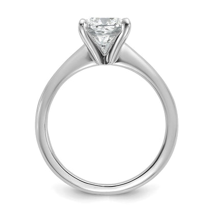 14k White Gold 2 1/2 carat Lab Grown Diamond VS/SI+ G+ Cushion Complete Solitaire Engagement Ring