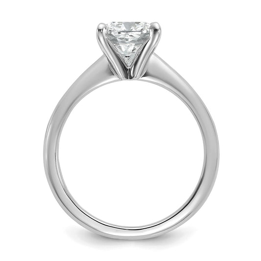 14k White Gold 2 1/2 carat Lab Grown Diamond VS/SI+ G+ Cushion Complete Solitaire Engagement Ring