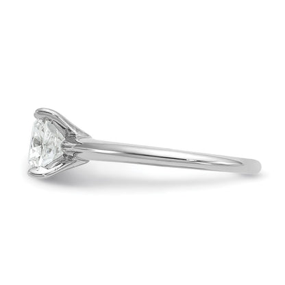 14k White Gold 2 1/2 carat Lab Grown Diamond VS/SI+ G+ Cushion Complete Solitaire Engagement Ring