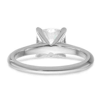 14k White Gold 2 1/2 carat Lab Grown Diamond VS/SI+ G+ Cushion Complete Solitaire Engagement Ring