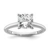14k White Gold 2 1/2 carat Lab Grown Diamond VS/SI+ G+ Cushion Complete Solitaire Engagement Ring