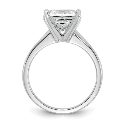 14k White Gold 2 1/2 carat Certified Lab Grown Diamond VS+ F+ Princess Complete Solitaire Engagement Ring
