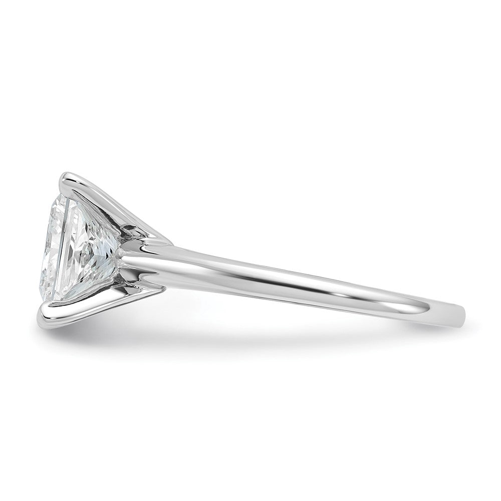 14k White Gold 2 1/2 carat Certified Lab Grown Diamond VS+ F+ Princess Complete Solitaire Engagement Ring