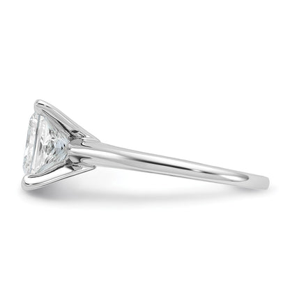 14k White Gold 2 1/2 carat Certified Lab Grown Diamond VS+ F+ Princess Complete Solitaire Engagement Ring