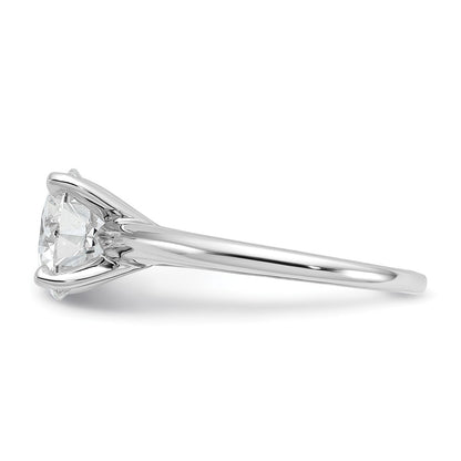 14k White Gold 2 1/2 carat Lab Grown Diamond VS+ F+ Round Complete Solitaire Engagement Ring