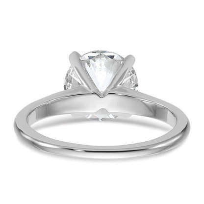 14k White Gold 2 1/2 carat Certified Lab Grown Diamond VS+ F+ Round Complete Solitaire Engagement Ring