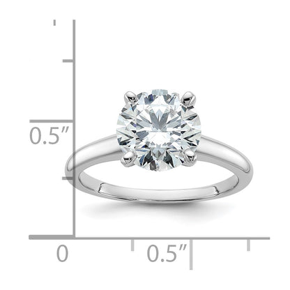 14k White Gold 2 1/2 carat Lab Grown Diamond VS+ F+ Round Complete Solitaire Engagement Ring