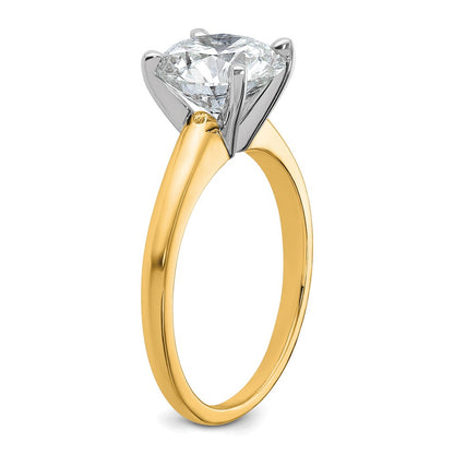14k Two-Tone 2 1/2 carat Lab Grown Diamond VS/SI+ G+ Round Complete Solitaire Engagement Ring
