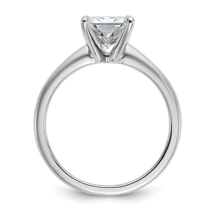 14k White Gold 2 1/2 carat Certified Lab Grown Diamond VS/SI+ G+ Radiant Solitaire Complete Engagement Ring