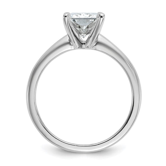 14k White Gold 2 1/2 carat Certified Lab Grown Diamond VS/SI+ G+ Radiant Solitaire Complete Engagement Ring