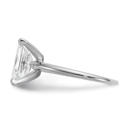 14k White Gold 2 1/2 carat Certified Lab Grown Diamond VS/SI+ G+ Radiant Solitaire Complete Engagement Ring