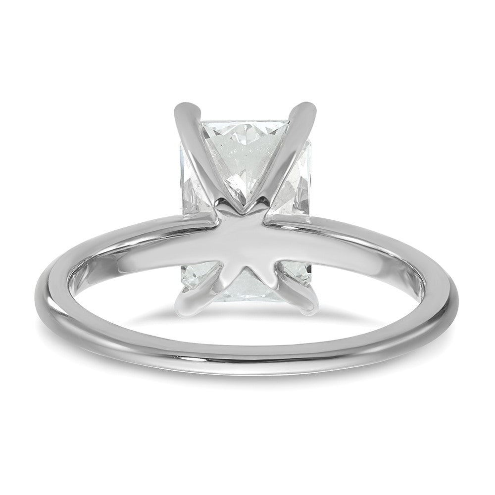 14k White Gold 2 1/2 carat Certified Lab Grown Diamond VS/SI+ G+ Radiant Solitaire Complete Engagement Ring