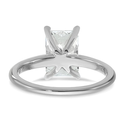 14k White Gold 2 1/2 carat Certified Lab Grown Diamond VS/SI+ G+ Radiant Solitaire Complete Engagement Ring