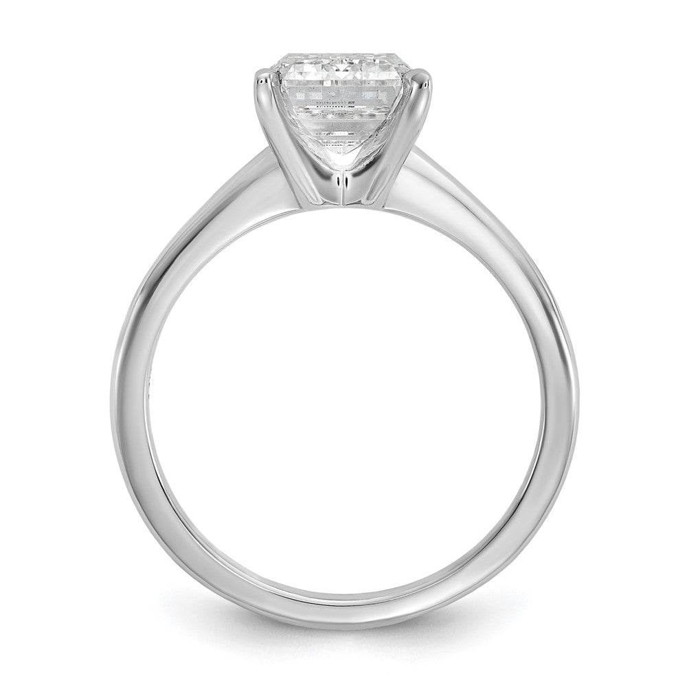 14k White Gold 3 carat Certified Lab Grown Diamond VS/SI+ G+ Emerald Solitaire Complete Engagement Ring