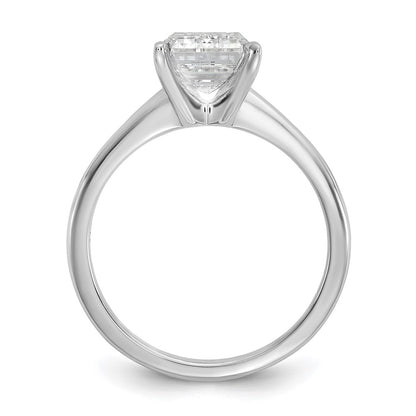 14k White Gold 3 carat Certified Lab Grown Diamond VS/SI+ G+ Emerald Solitaire Complete Engagement Ring
