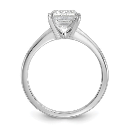 14k White Gold 3 carat Certified Lab Grown Diamond VS/SI+ G+ Emerald Solitaire Complete Engagement Ring