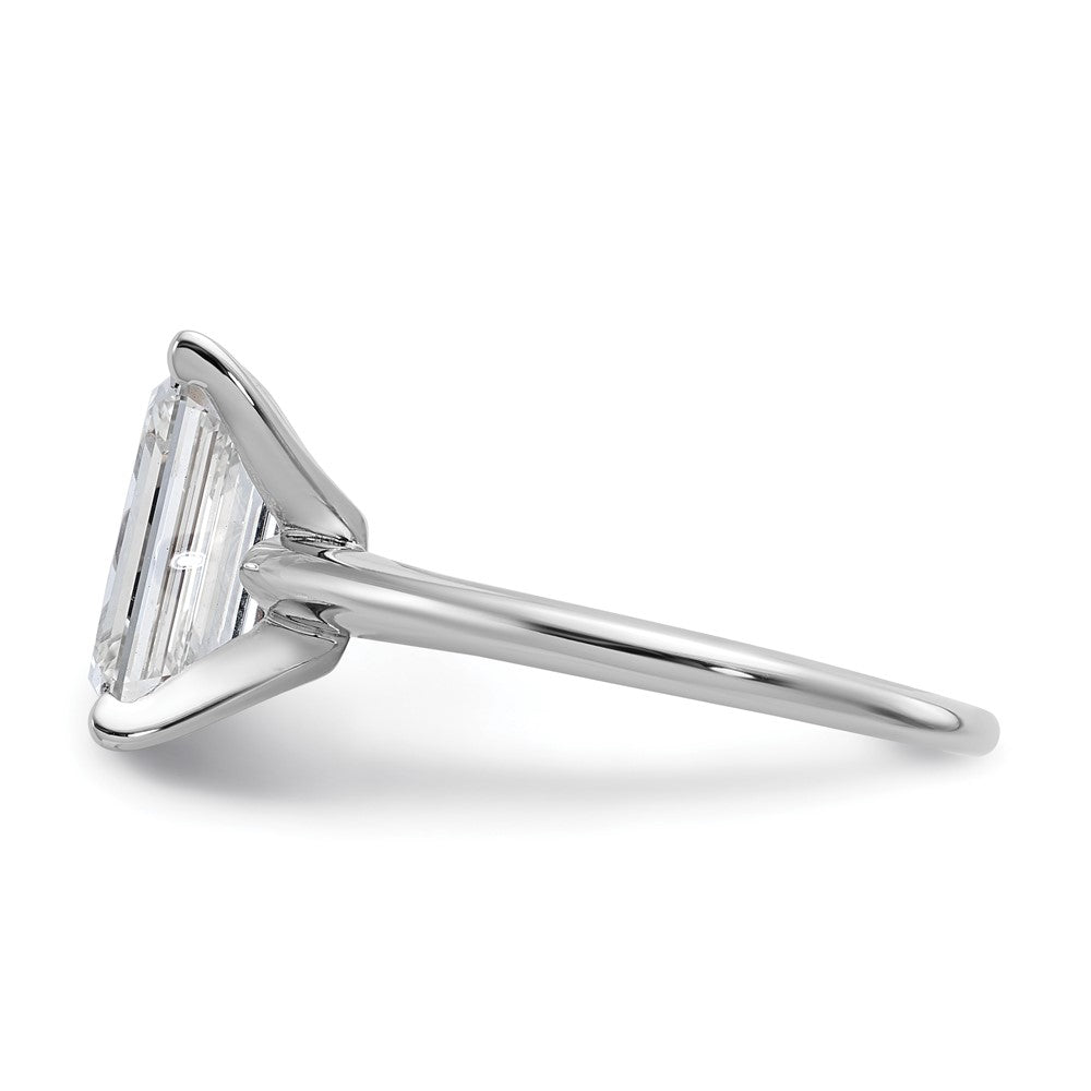 14k White Gold 3 carat Certified Lab Grown Diamond VS/SI+ G+ Emerald Solitaire Complete Engagement Ring