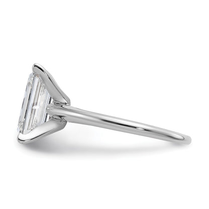 14k White Gold 3 carat Certified Lab Grown Diamond VS/SI+ G+ Emerald Solitaire Complete Engagement Ring