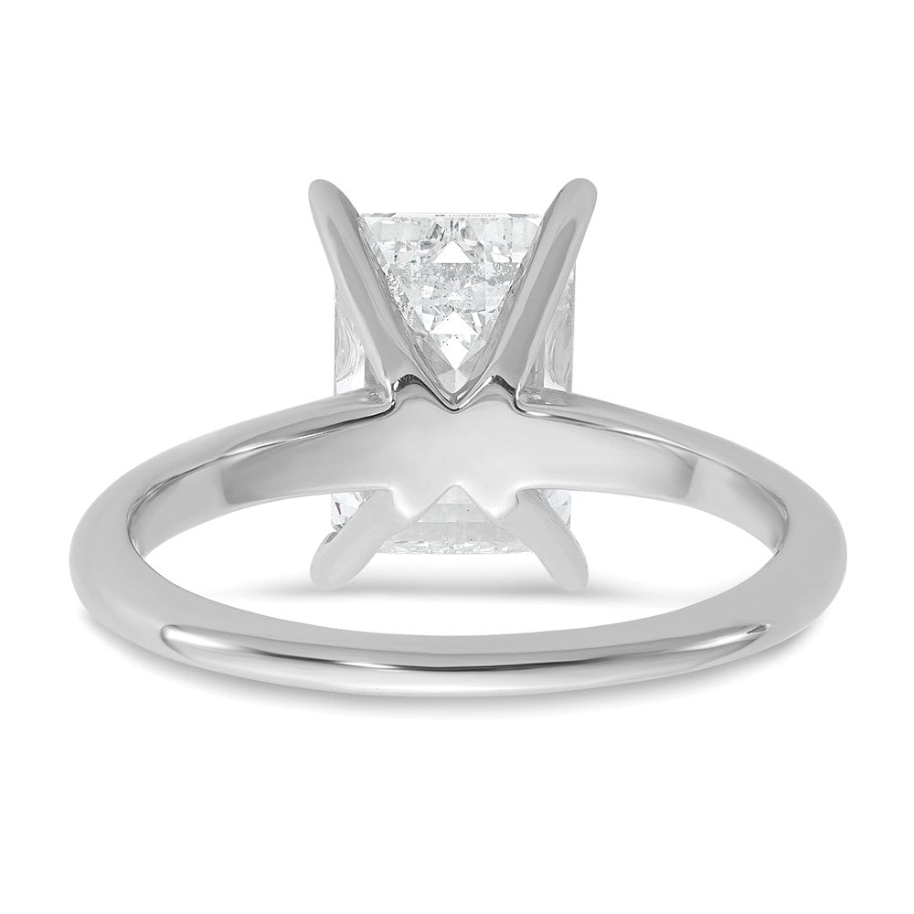 14k White Gold 3 carat Certified Lab Grown Diamond VS/SI+ G+ Emerald Solitaire Complete Engagement Ring