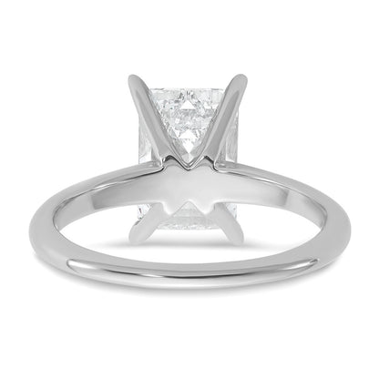 14k White Gold 3 carat Certified Lab Grown Diamond VS/SI+ G+ Emerald Solitaire Complete Engagement Ring