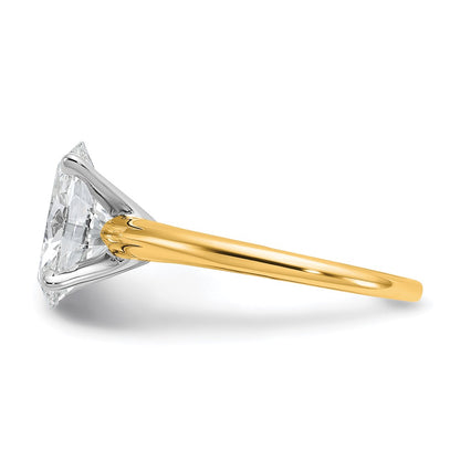 14k Two-Tone 3 carat Lab Grown Diamond VS/SI+ G+ Oval Complete Solitaire Engagement Ring