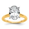 14k Two-Tone 3 carat Lab Grown Diamond VS/SI+ G+ Oval Complete Solitaire Engagement Ring