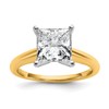 14k Two-tone 3 carat Certified Lab Grown Diamond VS/SI+ G+ Princess Complete Solitaire Engagement Ring