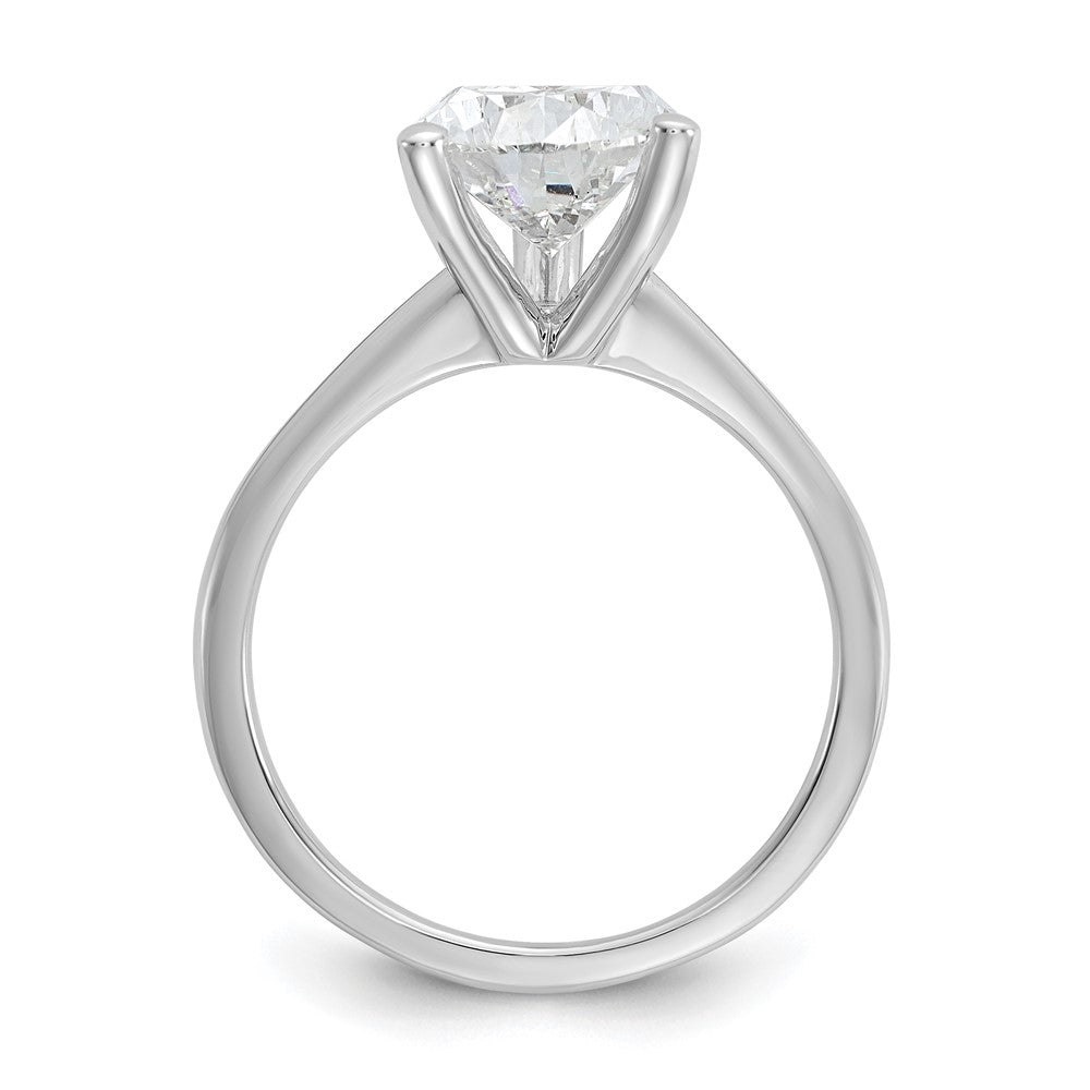 14k White Gold 3 carat Certified Lab Grown Diamond VS/SI+ G+ Pear Solitaire Complete Engagement Ring