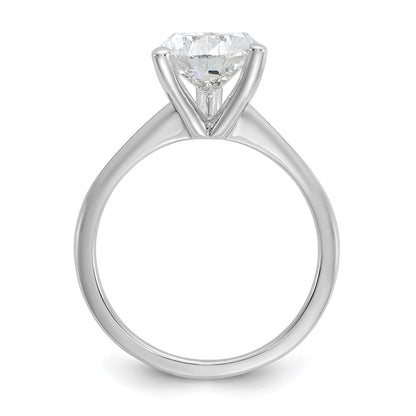 14k White Gold 3 carat Certified Lab Grown Diamond VS/SI+ G+ Pear Solitaire Complete Engagement Ring
