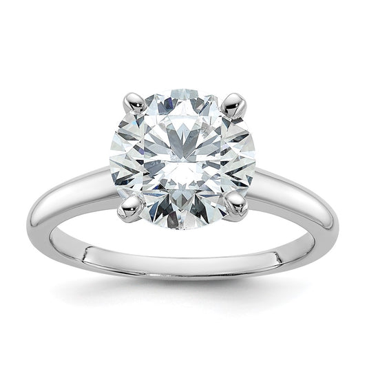 14k White Gold 3 carat Lab Grown Diamond VS/SI+ G+ Round Complete Solitaire Engagement Ring