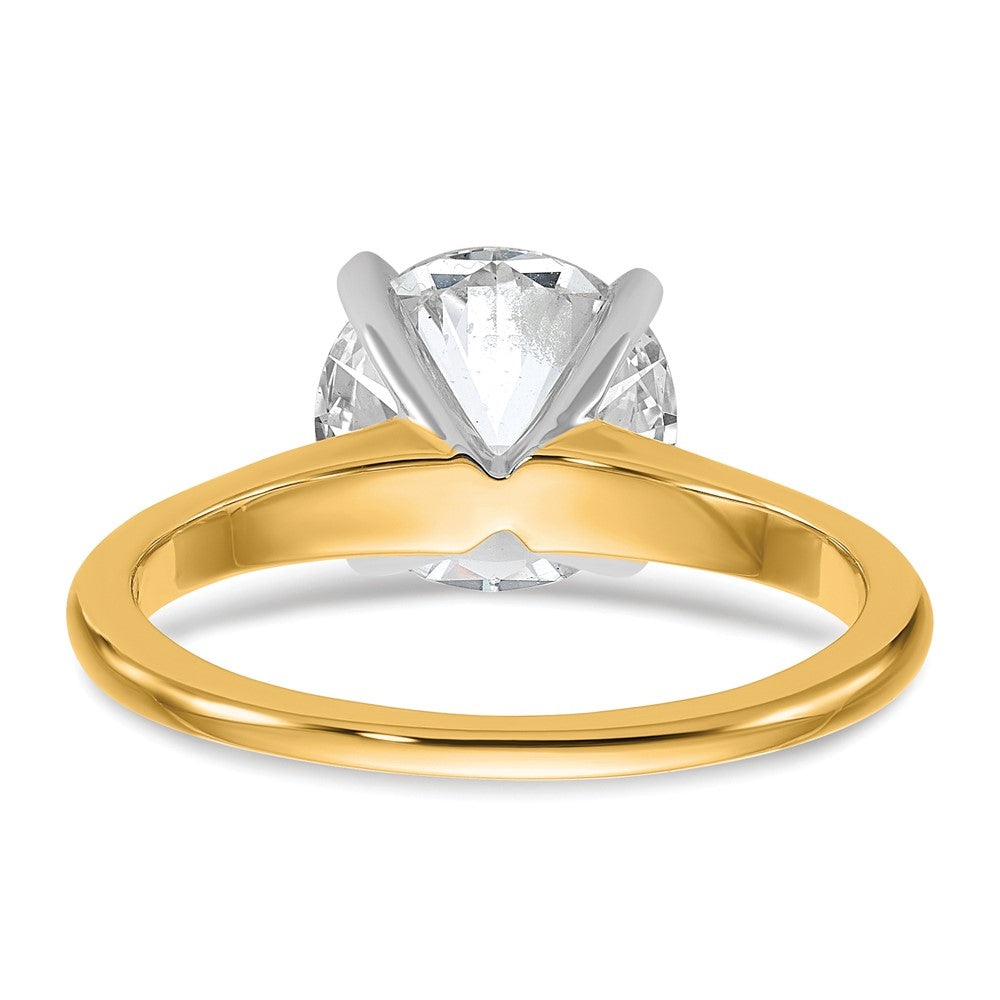 14k Two-Tone 3 carat Lab Grown Diamond VS/SI+ G+ Round Complete Solitaire Engagement Ring