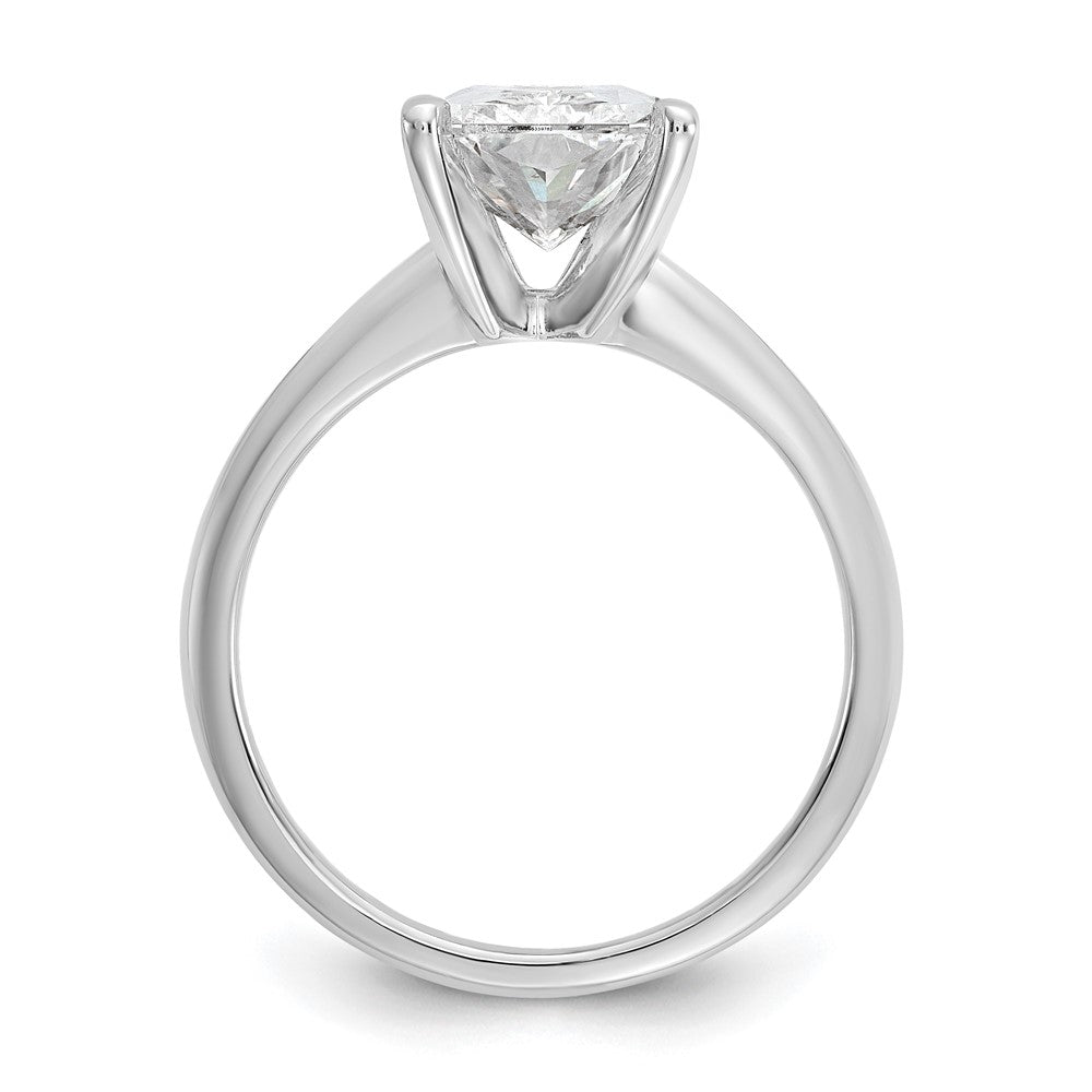 14k White Gold 3 carat Lab Grown Diamond VS+ F+ Radiant Solitaire Complete Engagement Ring