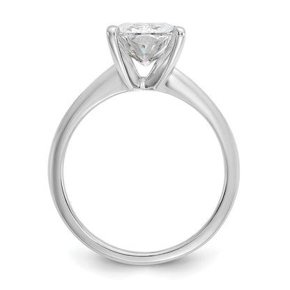 14k White Gold 3 carat Lab Grown Diamond VS+ F+ Radiant Solitaire Complete Engagement Ring