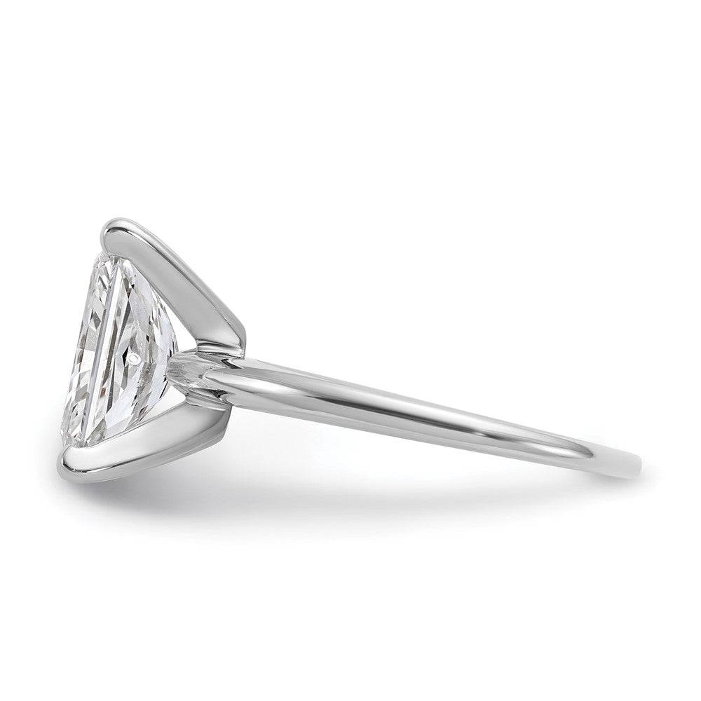 14k White Gold 3 carat Lab Grown Diamond VS+ F+ Radiant Solitaire Complete Engagement Ring